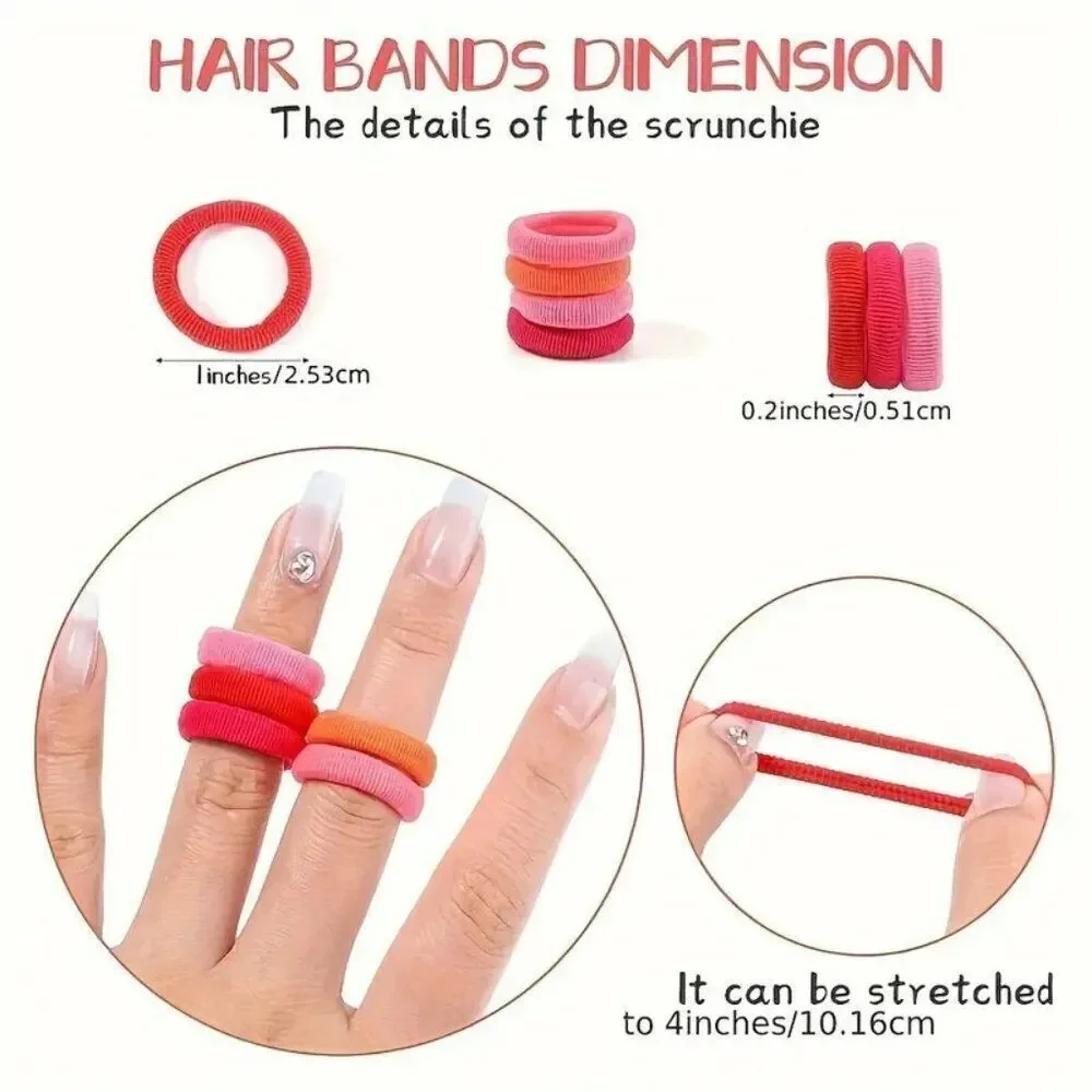 100pcs Vibrant Hair Ties Set - Durable, Stylish, and Colorful Hair Bands